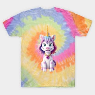 Tie Dye Unicorn Rainbow Design T-Shirt